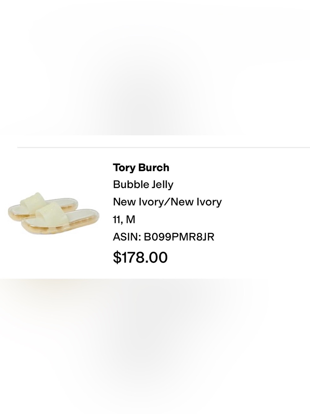 Tory Burch New Ivory Bubble Jelly Slide Sandals with Embossed Logo - size 11 - Picture 6 of 6